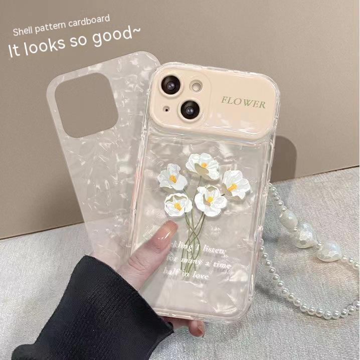 Flip Mirror Niche Flower Gradient Sequin Phone Case