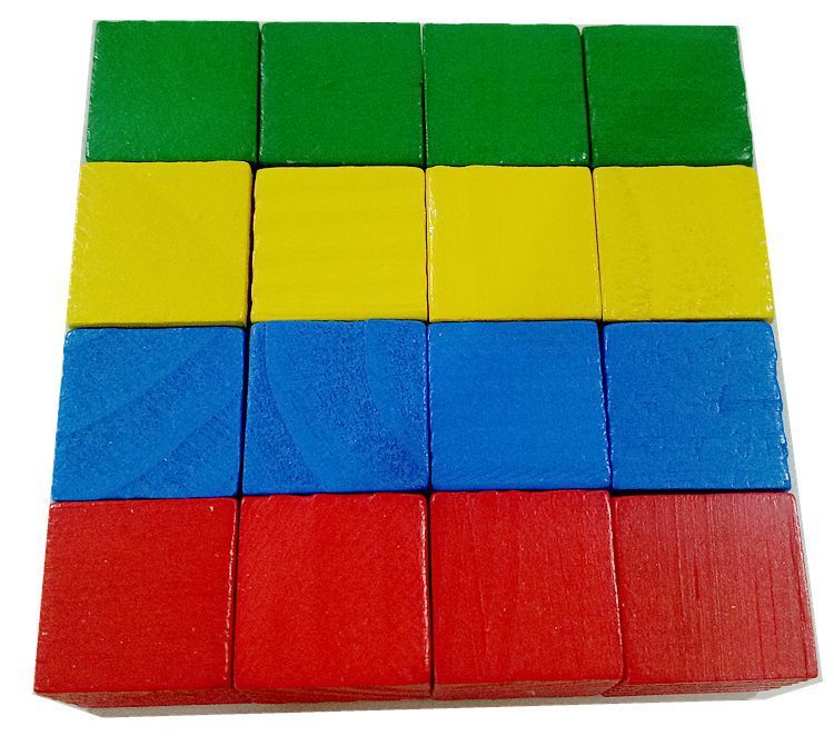 Cube Building Block Mathematics Teaching Aid Set Wood Square Puzzle Small