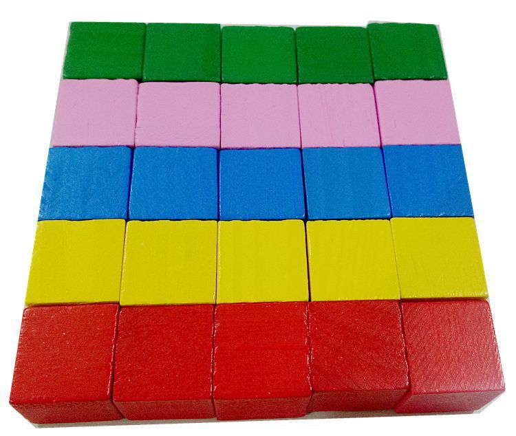Cube Building Block Mathematics Teaching Aid Set Wood Square Puzzle Small