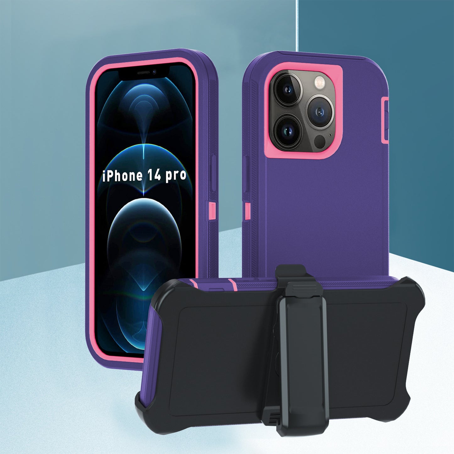 Multi-purpose Solid Color Four-in-one Mobile Phone Protective Case