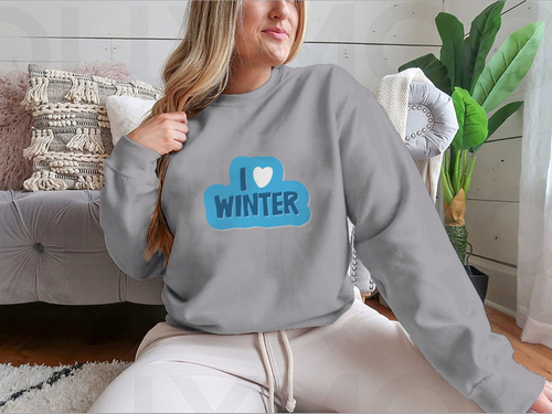 I Love Winter Christmas And New Year with a heart Motivational Design