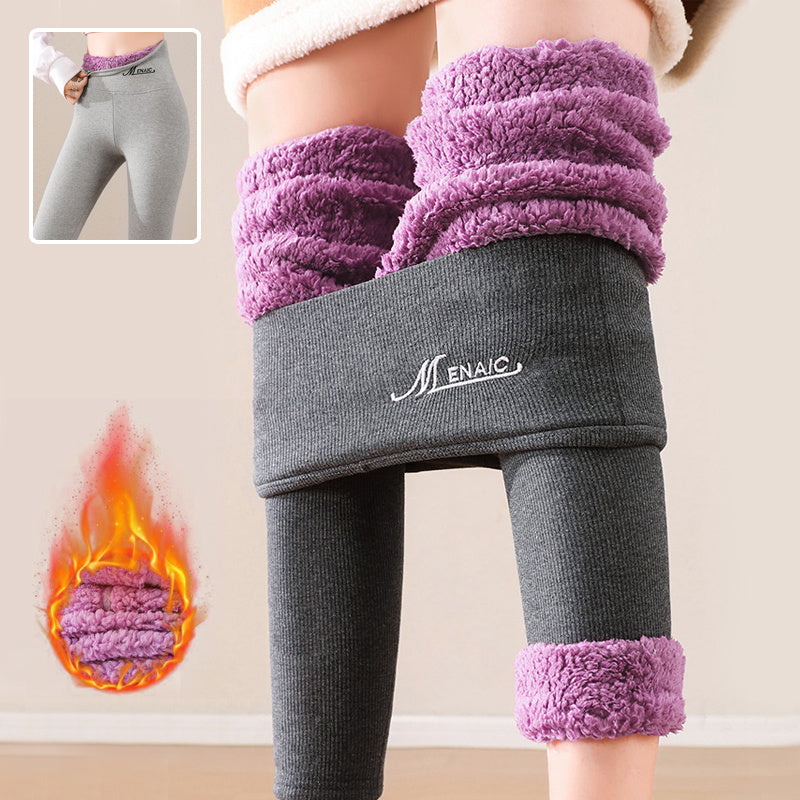 High Waist Plush Leggings Winter Warm Solid Slim Pants Fashion Trousers For Women Clothing