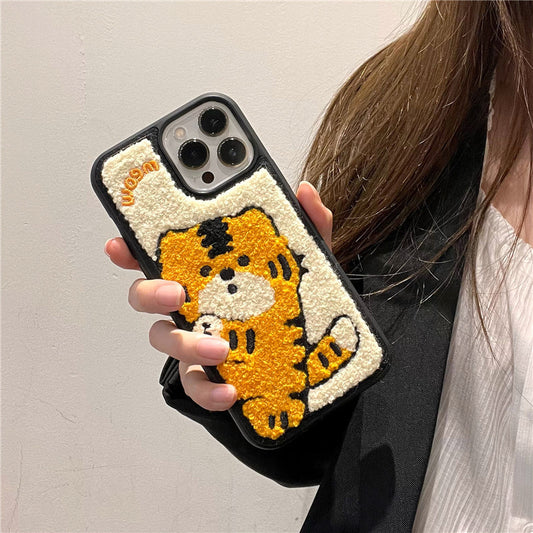 Plush Embroidered New Year Tiger Phone Case