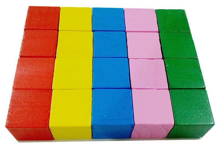 Cube Building Block Mathematics Teaching Aid Set Wood Square Puzzle Small