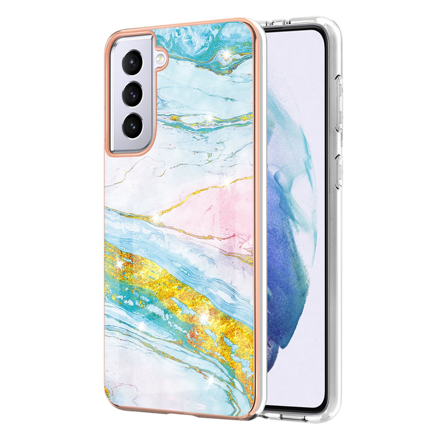 Mobile Phone Case Surface Film Electroplating Marble Anti Fall Case