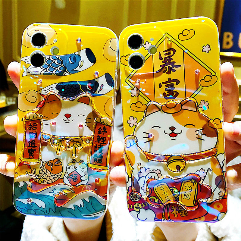 Zhaocai Cat Adhesive Mobile Phone Case