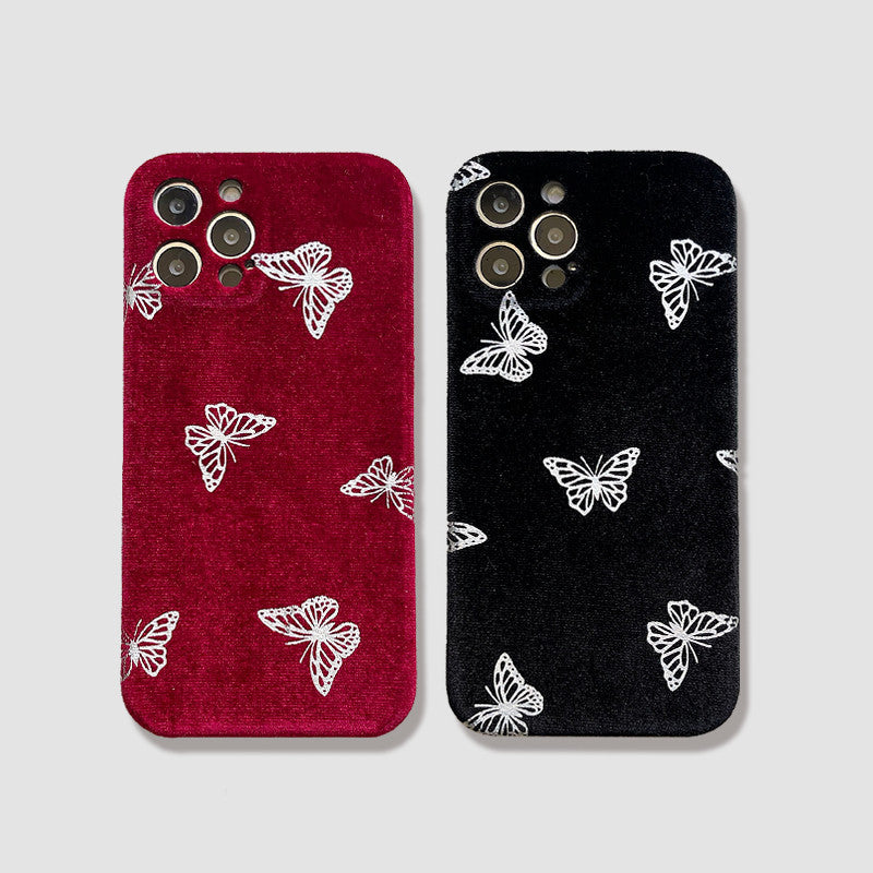 Plush New Dark Butterfly Phone Case Drop Resistant