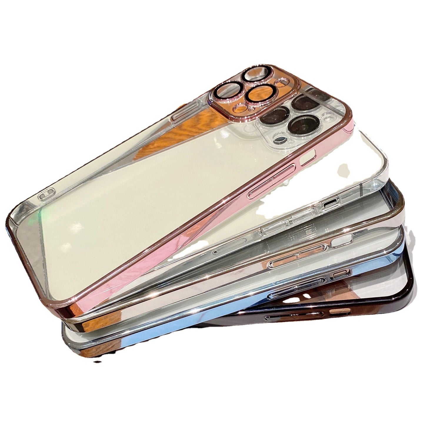 Transparent Plating Integrated Lens Film Phone Case