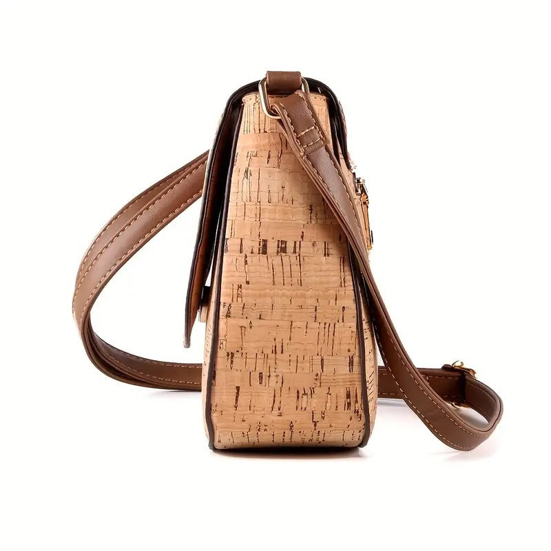 New Cork Printed Flip Saddle Bag Versatile Casual