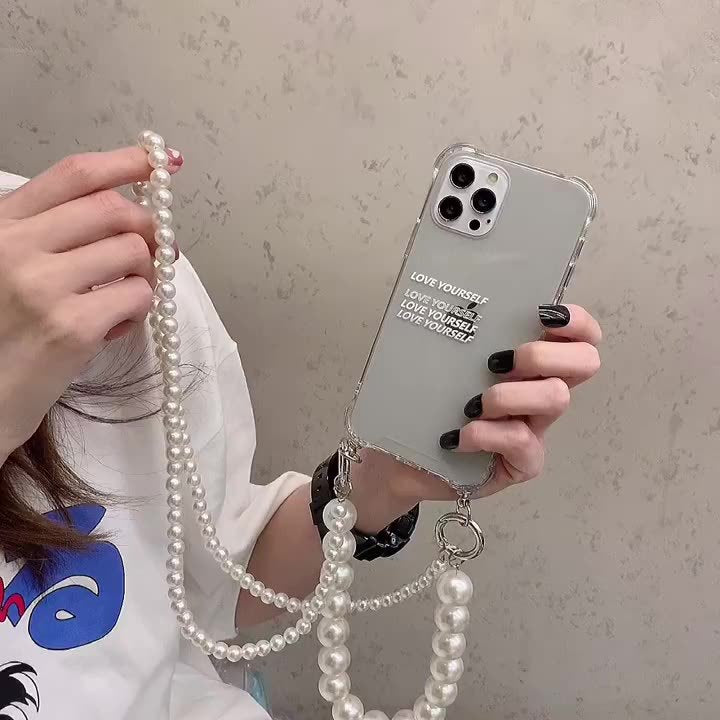 Pearl Chain Transparent Phone Case