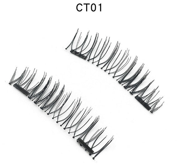 3D double magnet false eyelashes 24P double magnet false Mascara free magnetic false eyelash double magnet eyelashes