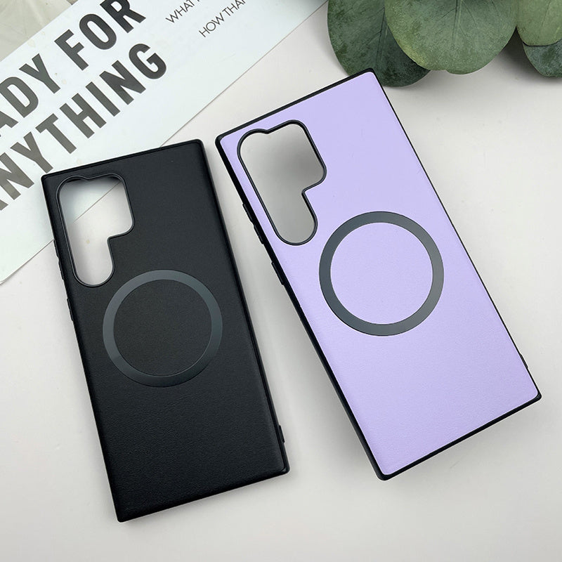 PU Leather Magnetic Suction Phone Protective Case