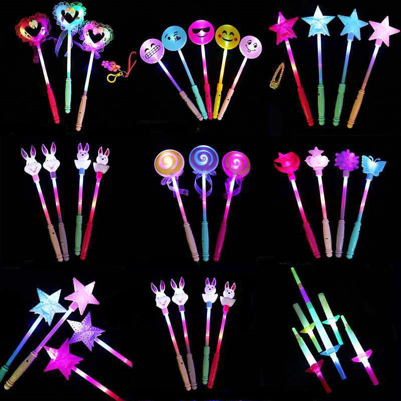 Luminous wand children''s magic wand concert props fluorescent wand floor stand luminous toys pop up fairy wand night light