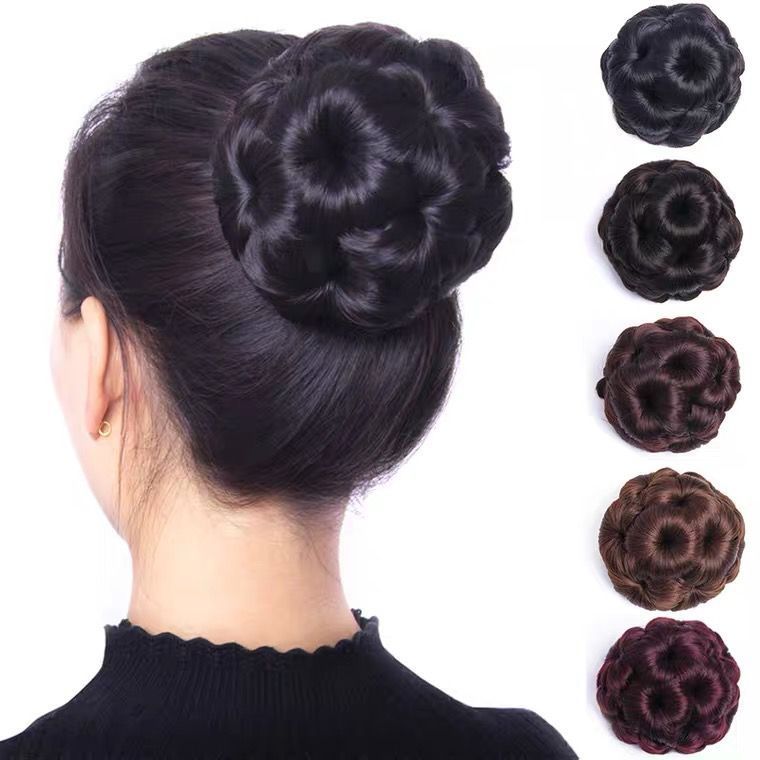 High Temperature Silk Wig Hair Ring, Hair Bun, Nine Flower Ball Head Bridal Costume Plate