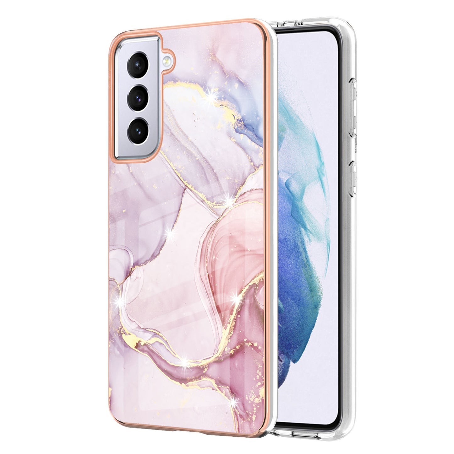 Mobile Phone Case Surface Film Electroplating Marble Anti Fall Case