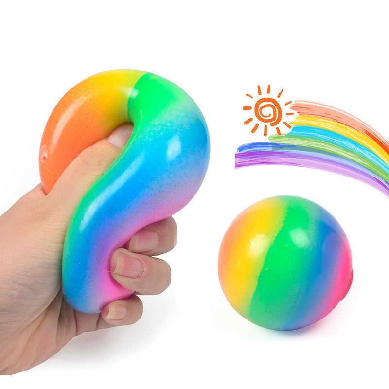 Rainbow Flour Ball Elastic Tension Soft Rubber Ball