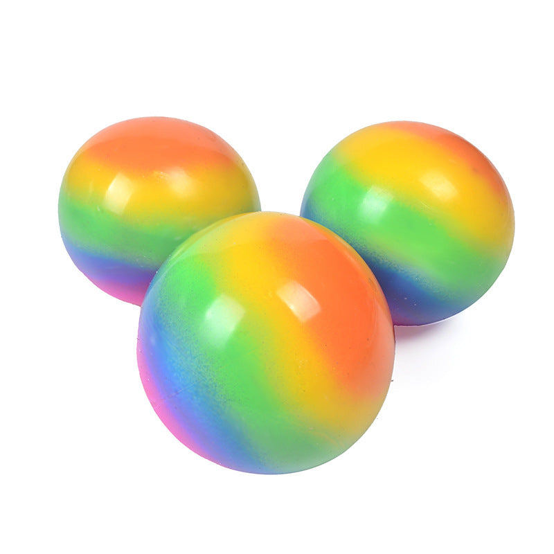 Rainbow Flour Ball Elastic Tension Soft Rubber Ball