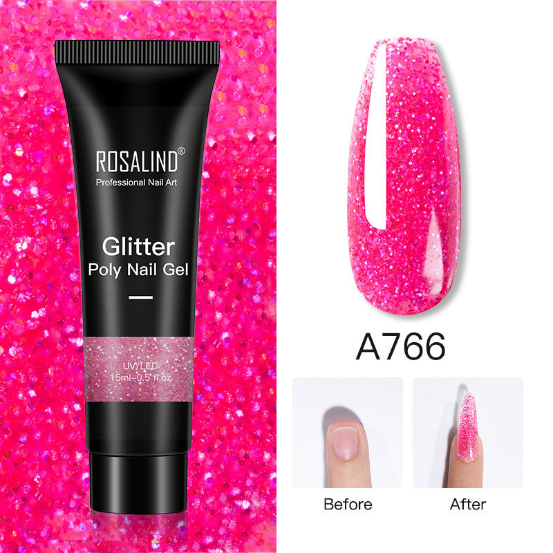 Glitter Poly Nail Gel Extension 15ml Gel Polish All For Manicure Poly Builder Gel Semi Permanent Soak Off Nail Art