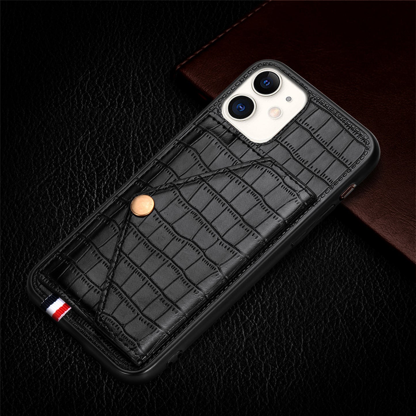 Compatible with Apple , Pure Color Simple Multi-function Card Phone Case
