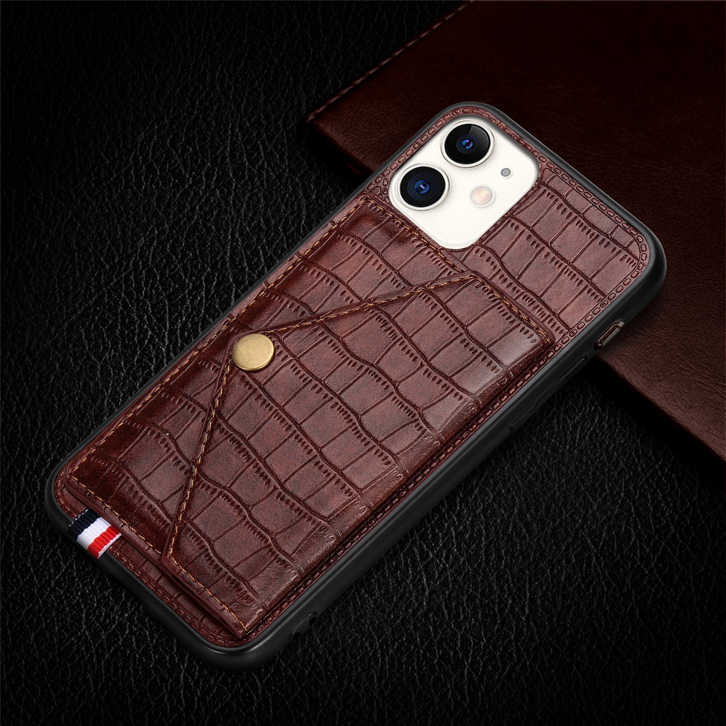 Compatible with Apple , Pure Color Simple Multi-function Card Phone Case