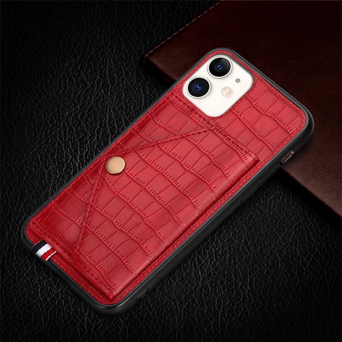 Compatible with Apple , Pure Color Simple Multi-function Card Phone Case