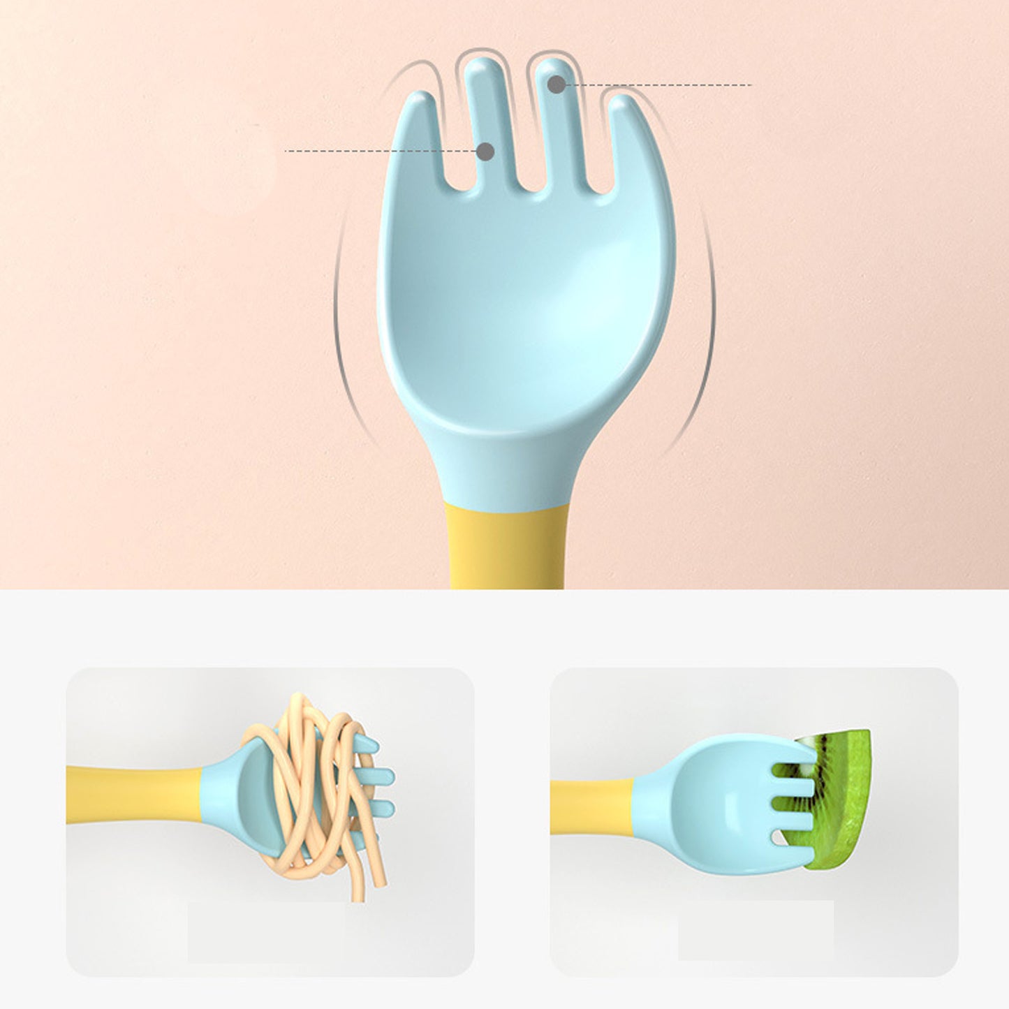 Silicone Spoon for Baby Utensils Set Auxiliary Food Toddler Learn To Eat Training Bendable Soft Fork Infant Children Tableware