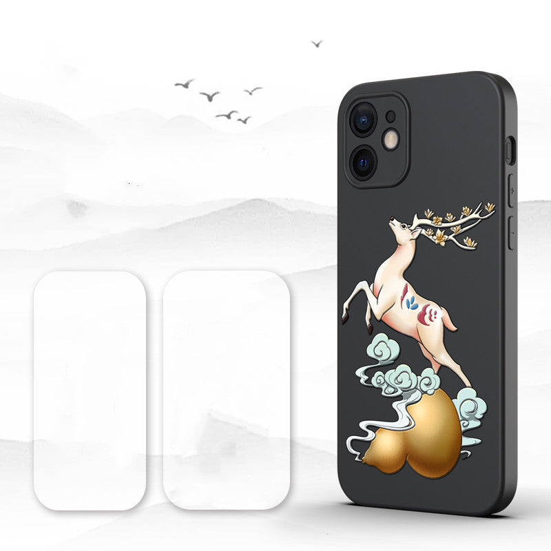Compatible with Apple ,  Lens All-Inclusive Anti-Fall Protective Shell Tide Chinese Style Mobile Phone Case