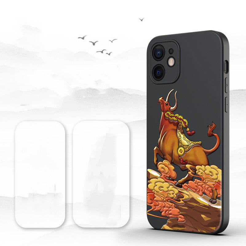 Compatible with Apple ,  Lens All-Inclusive Anti-Fall Protective Shell Tide Chinese Style Mobile Phone Case