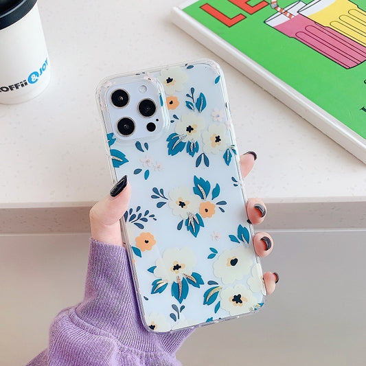 Compatible with Apple, Laser Butterfly Floral Suitable For Iphone1112 Mobile Phone Shell XS Apple 78plus Allinclusive Soft Cover XR