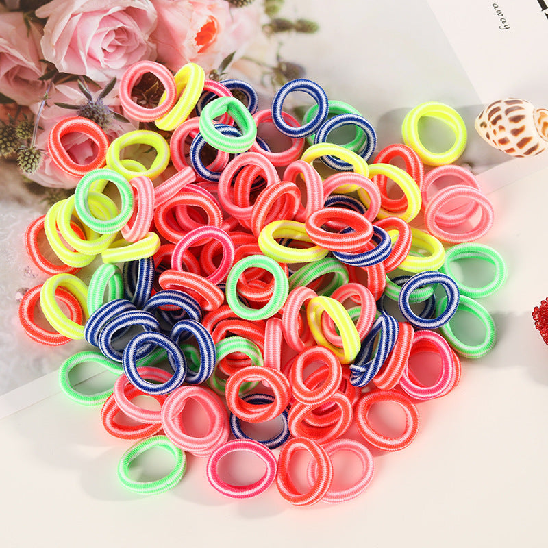 100 Small Towel Ring Bags Korean Candy Color High Elasticity Hair Accessories Head Rope 2Cm