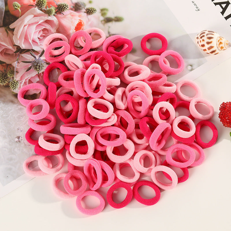 100 Small Towel Ring Bags Korean Candy Color High Elasticity Hair Accessories Head Rope 2Cm