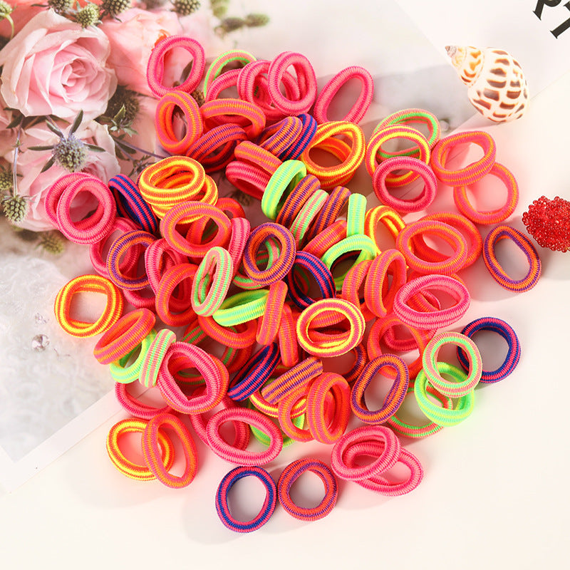 100 Small Towel Ring Bags Korean Candy Color High Elasticity Hair Accessories Head Rope 2Cm