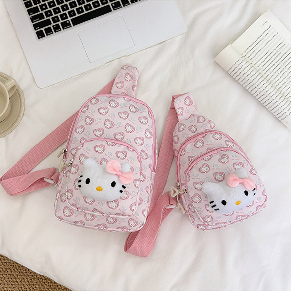 Sanrio Anime Shoulder Bags Cute Cartoon Plush Toy Doll Bags Outdoor Portable Travel Backpacks Purse Tote Christmas Gift for Kids