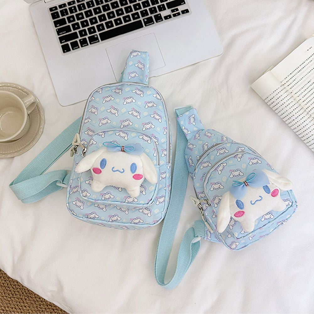 Sanrio Anime Shoulder Bags Cute Cartoon Plush Toy Doll Bags Outdoor Portable Travel Backpacks Purse Tote Christmas Gift for Kids