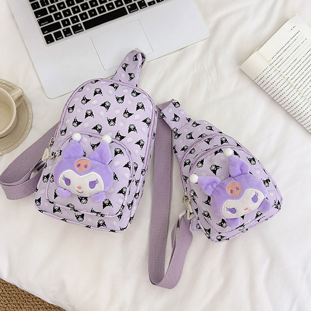 Sanrio Anime Shoulder Bags Cute Cartoon Plush Toy Doll Bags Outdoor Portable Travel Backpacks Purse Tote Christmas Gift for Kids