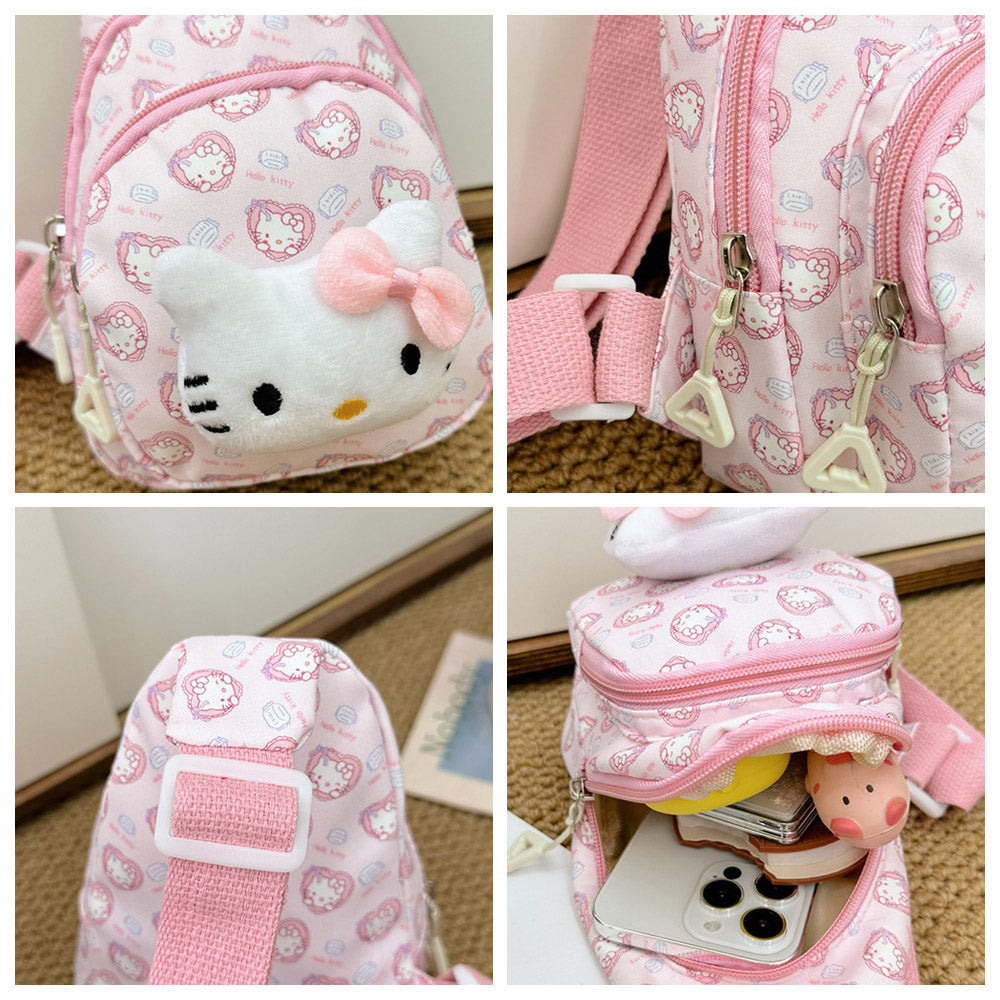 Sanrio Anime Shoulder Bags Cute Cartoon Plush Toy Doll Bags Outdoor Portable Travel Backpacks Purse Tote Christmas Gift for Kids