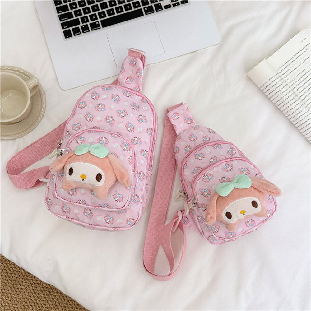 Sanrio Anime Shoulder Bags Cute Cartoon Plush Toy Doll Bags Outdoor Portable Travel Backpacks Purse Tote Christmas Gift for Kids