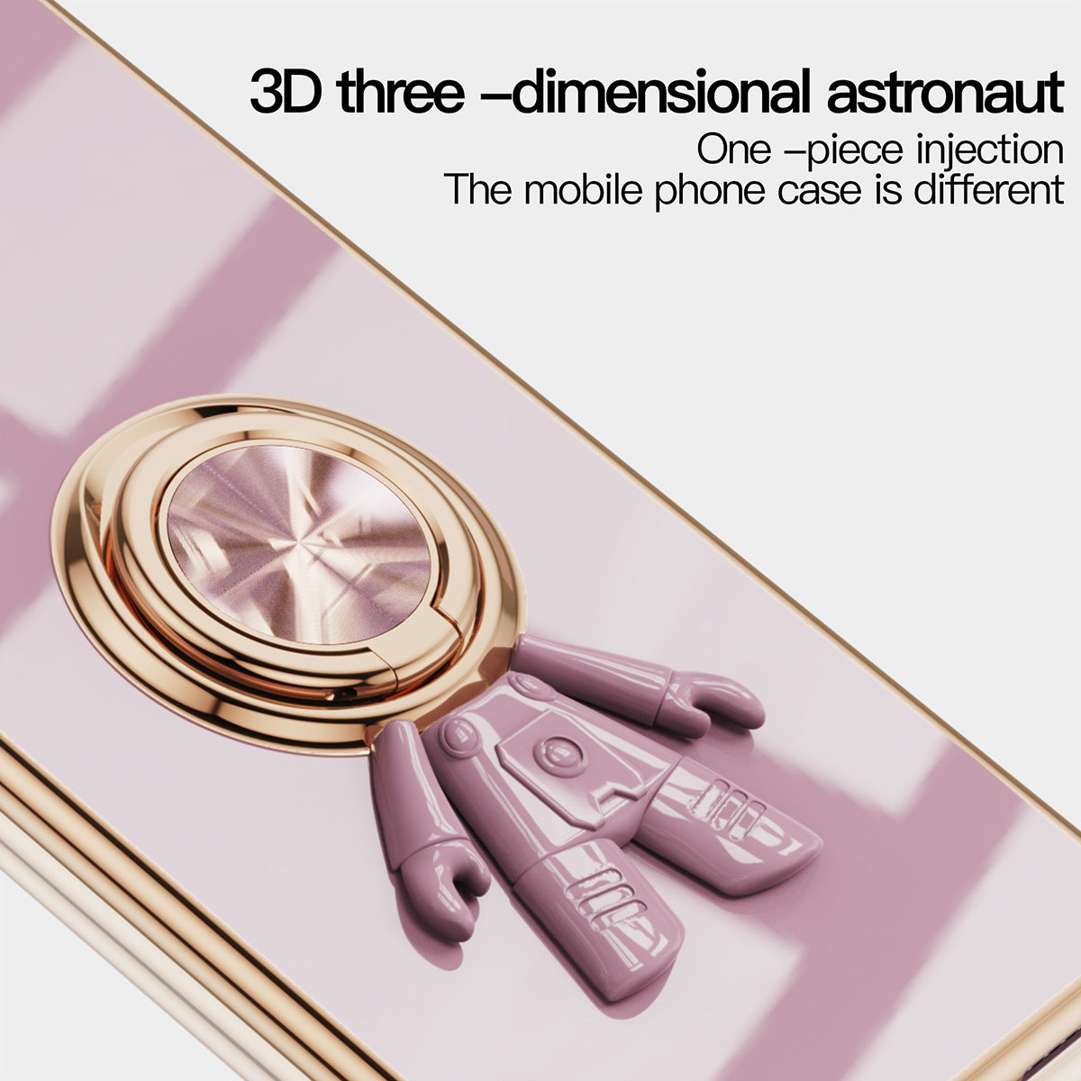 Applicable Phone Case Electroplated Silicone Fastened Ring Bracket Spaceman Cartoon Protective Cover