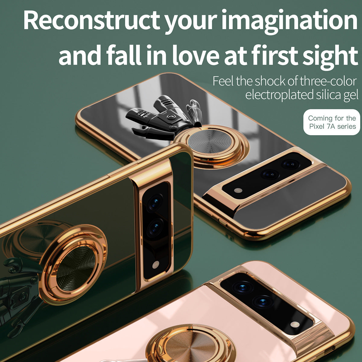 Applicable Phone Case Electroplated Silicone Fastened Ring Bracket Spaceman Cartoon Protective Cover