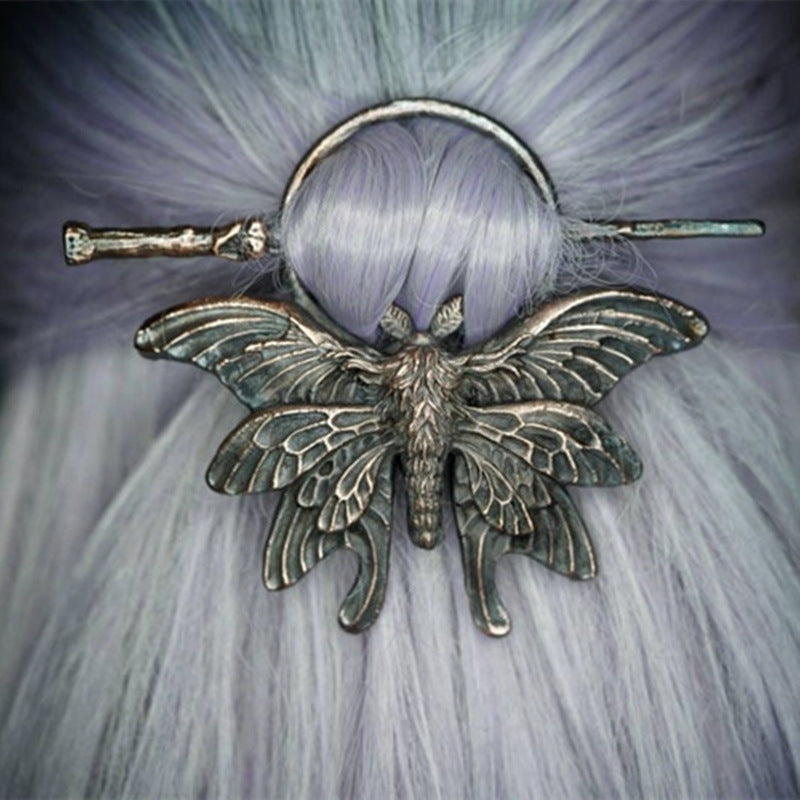 Ladies Headdress Gothic Retro Creative Moth Insect Nordic Style Fashion Personalized Hairpin