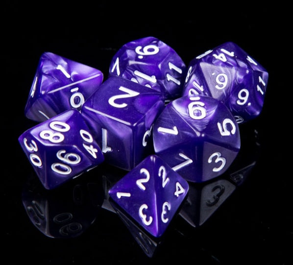 7 sets of multi faced digital dice.