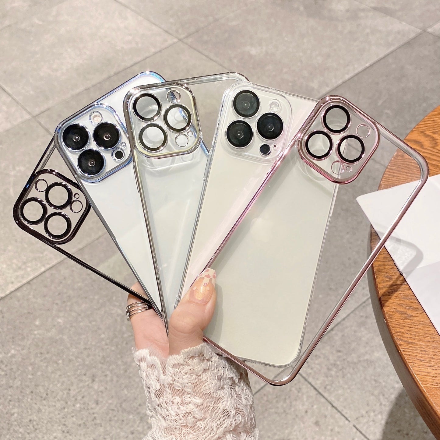 Transparent Plating Integrated Lens Film Phone Case