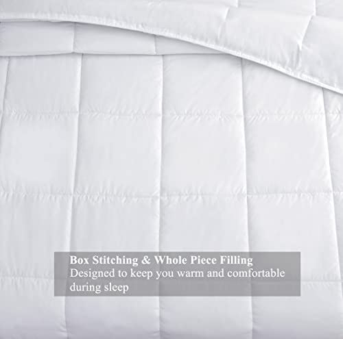 King Size Comforter Set 3 PCs Soft Quilted Down Alternative Comforter with Pillow Shams - Bedding Set, Machine Washable (King, Drak Blue)