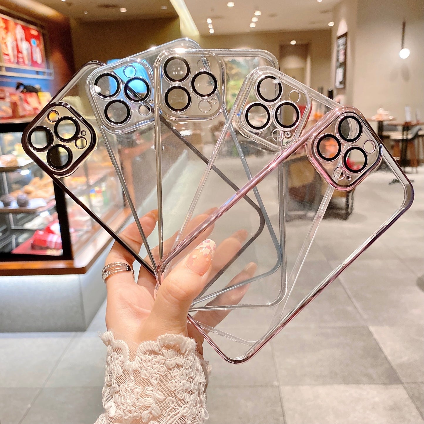 Transparent Plating Integrated Lens Film Phone Case