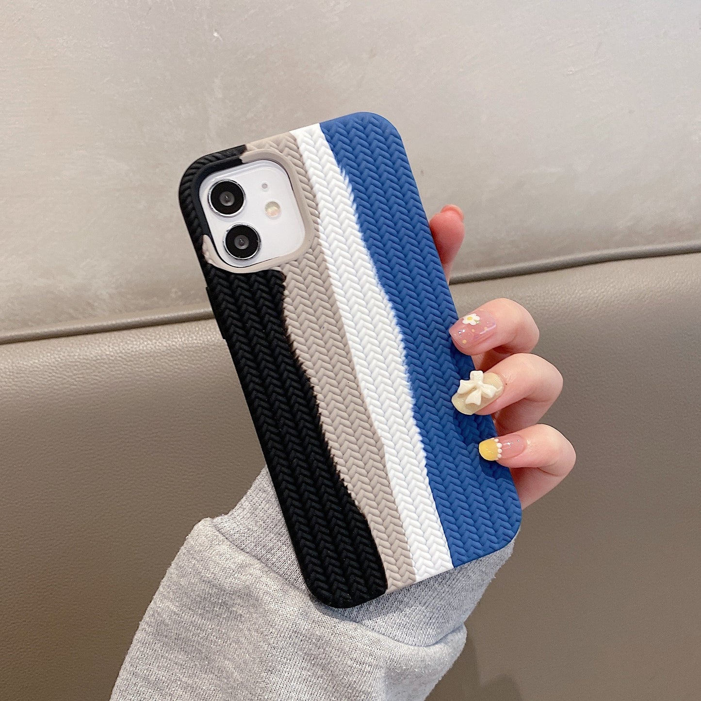 Woven Pattern Anti-fall Anti-slip Twist Liquid Glue Phone Case