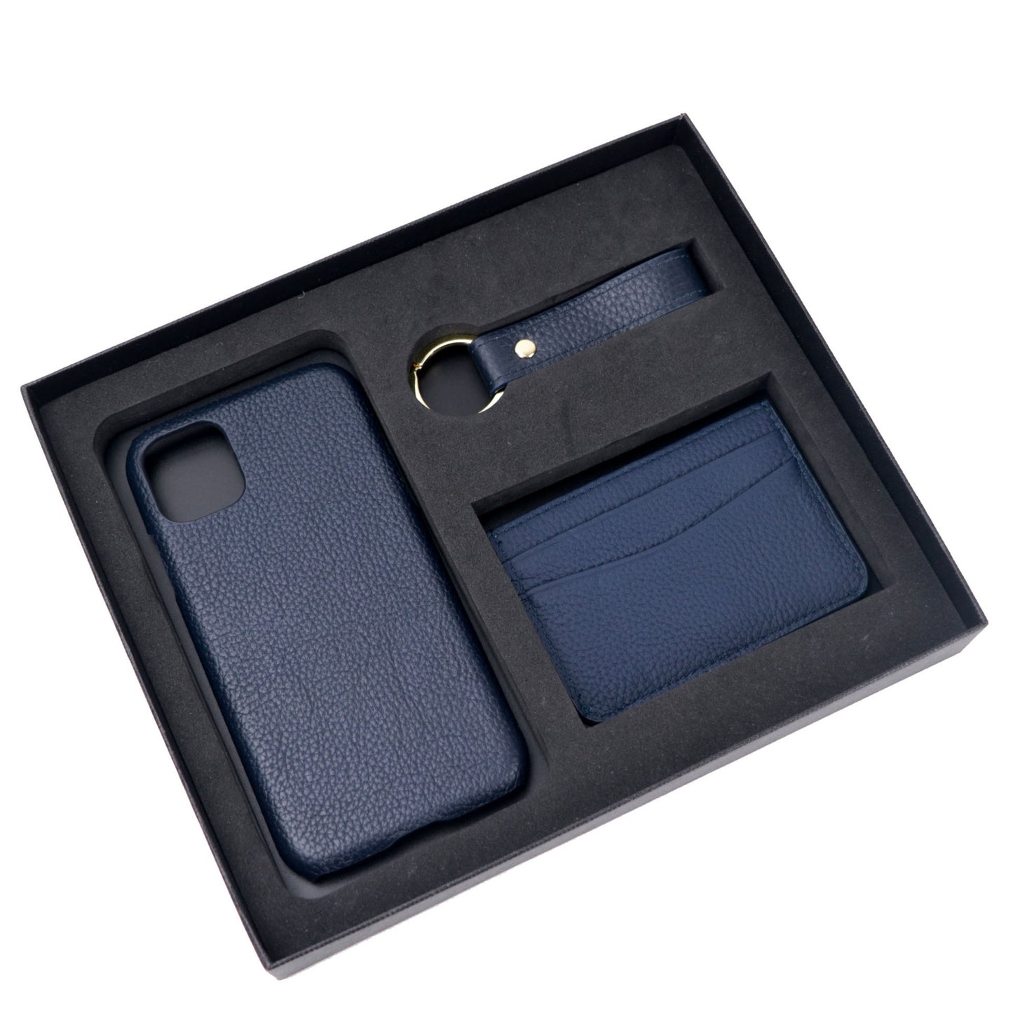 Leather Protective Case All-match Card Holder Keychain Gift Set