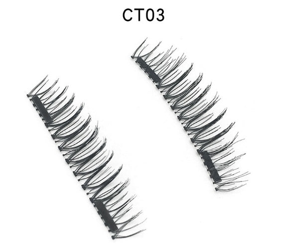 3D double magnet false eyelashes 24P double magnet false Mascara free magnetic false eyelash double magnet eyelashes