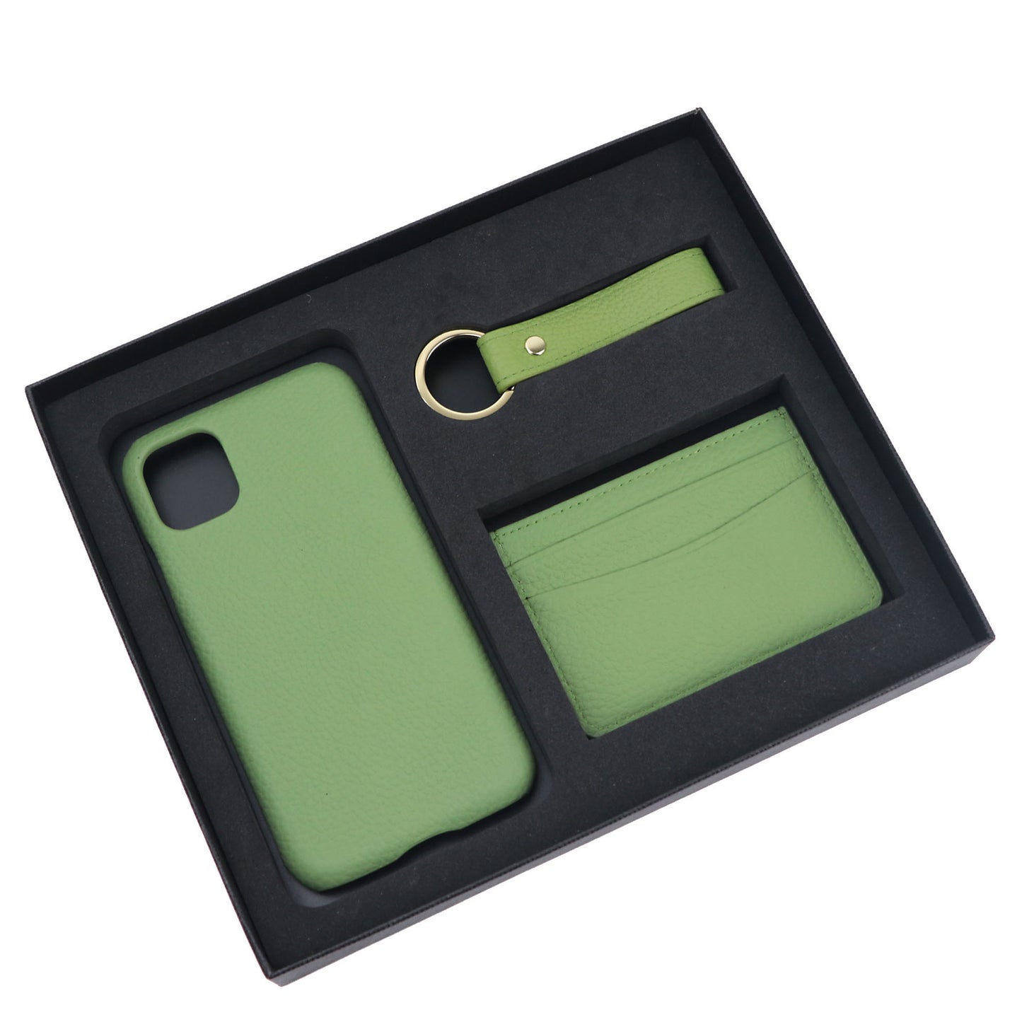 Leather Protective Case All-match Card Holder Keychain Gift Set