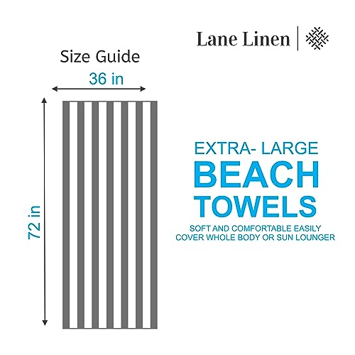 100% Cotton Beach Towel with Beach Bag, 4 Pack Beach Towels for Adults, 36"x72", Pool Towel, Oversized Beach Towel, Highly Absorbent, Extra Large Beach Towel, Quick Dry Beach Towel, Bath Towel - Grey