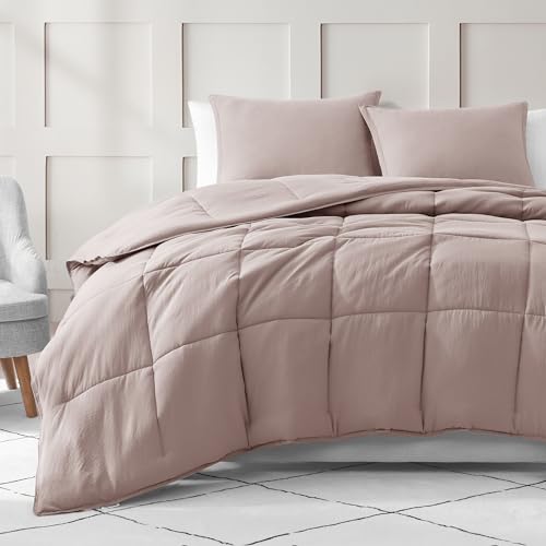 Comforter Set Queen Size - Goose Down Alternative – Washed Ultra-Soft - Premium All Season Warmth Bedding Set (Queen, French Blue)